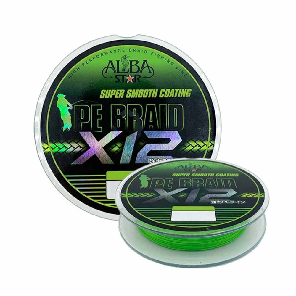 Albastar Carrier 12x Pe İp Misina Fluo Green 150 Mt. 0,18mm
