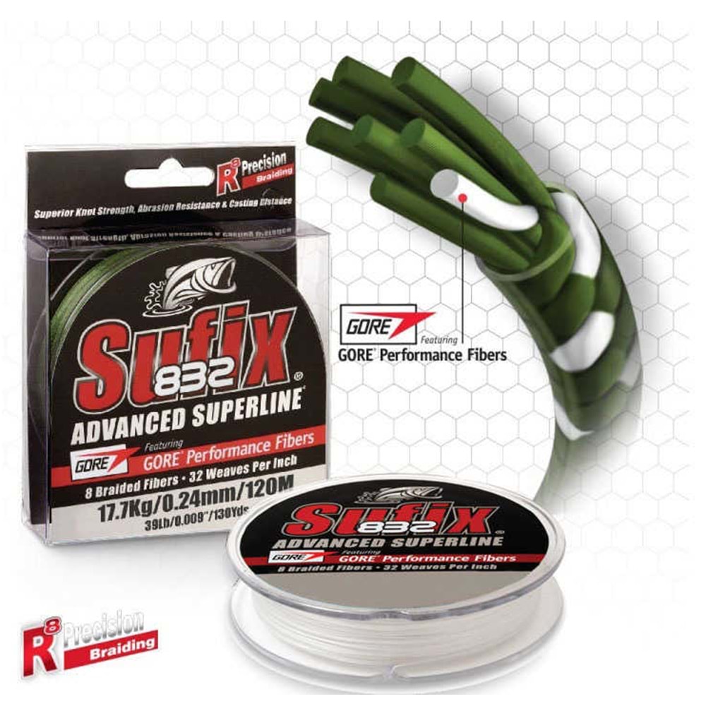 Sufix 832 Advanced İp Misina 0,20mm 39 Lb. 15Mt. Ghost