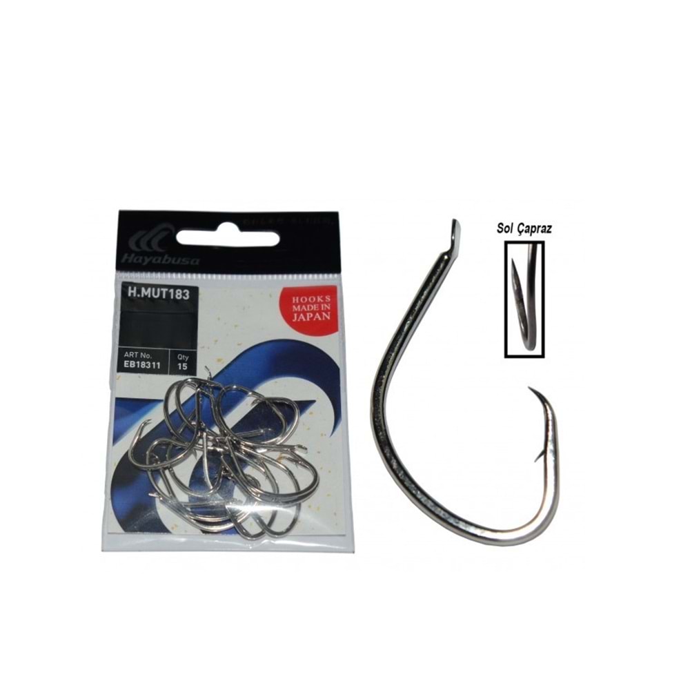 Hayabusa HMUT 183 Circle Dövme Olta İğnesi 15'li Paket Nikel No : 1