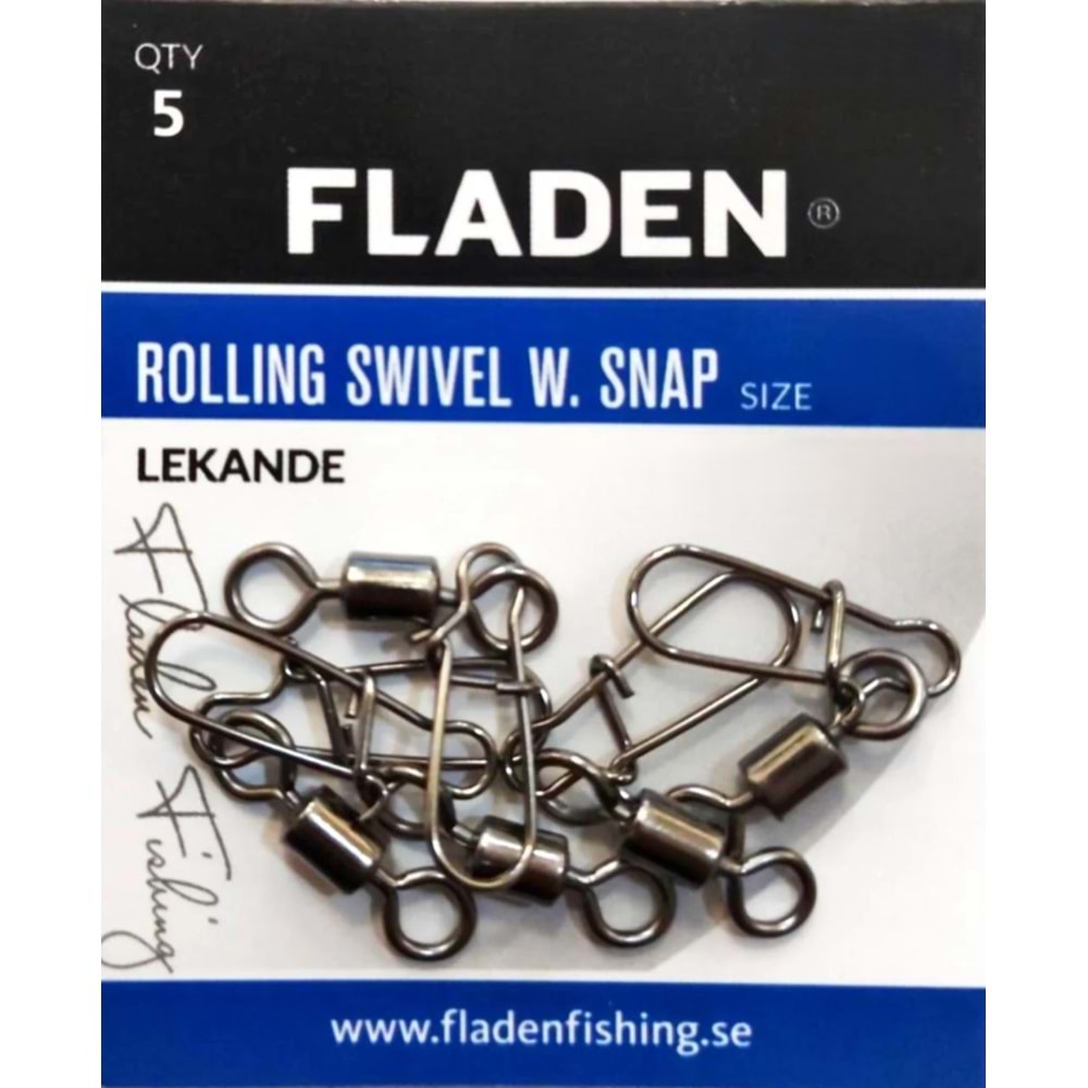 Fladen Rolling Swivel W. Snap No : 1/0