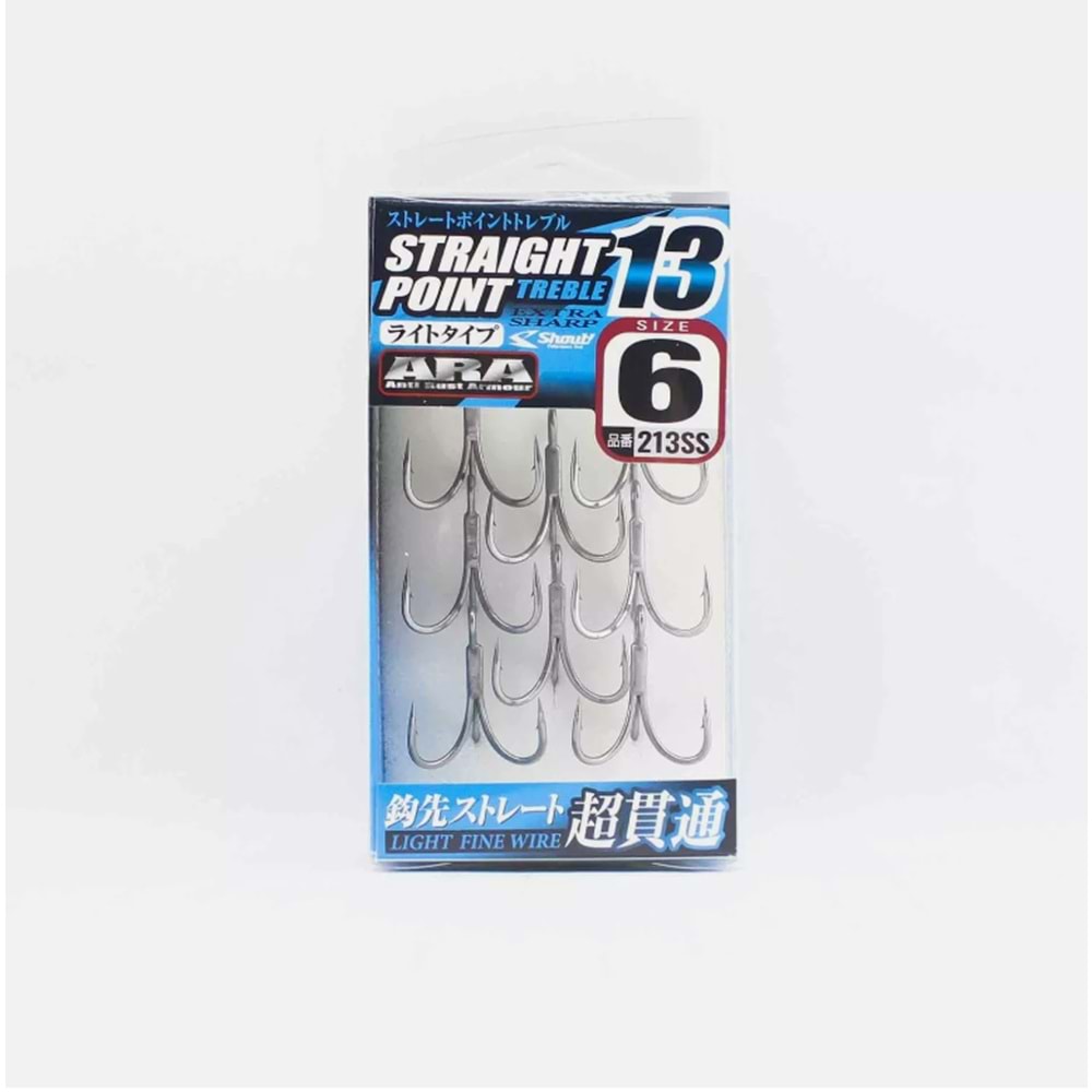 Shout 213-SS Straight Point Treble Hook Size 6