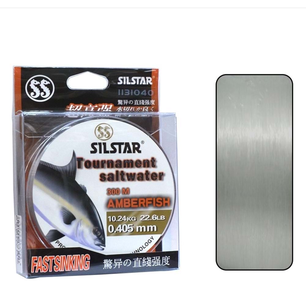 Silstar 1131 Salt Water Amberfish 300mt Monofilament Misina Su Gri 0,596mm