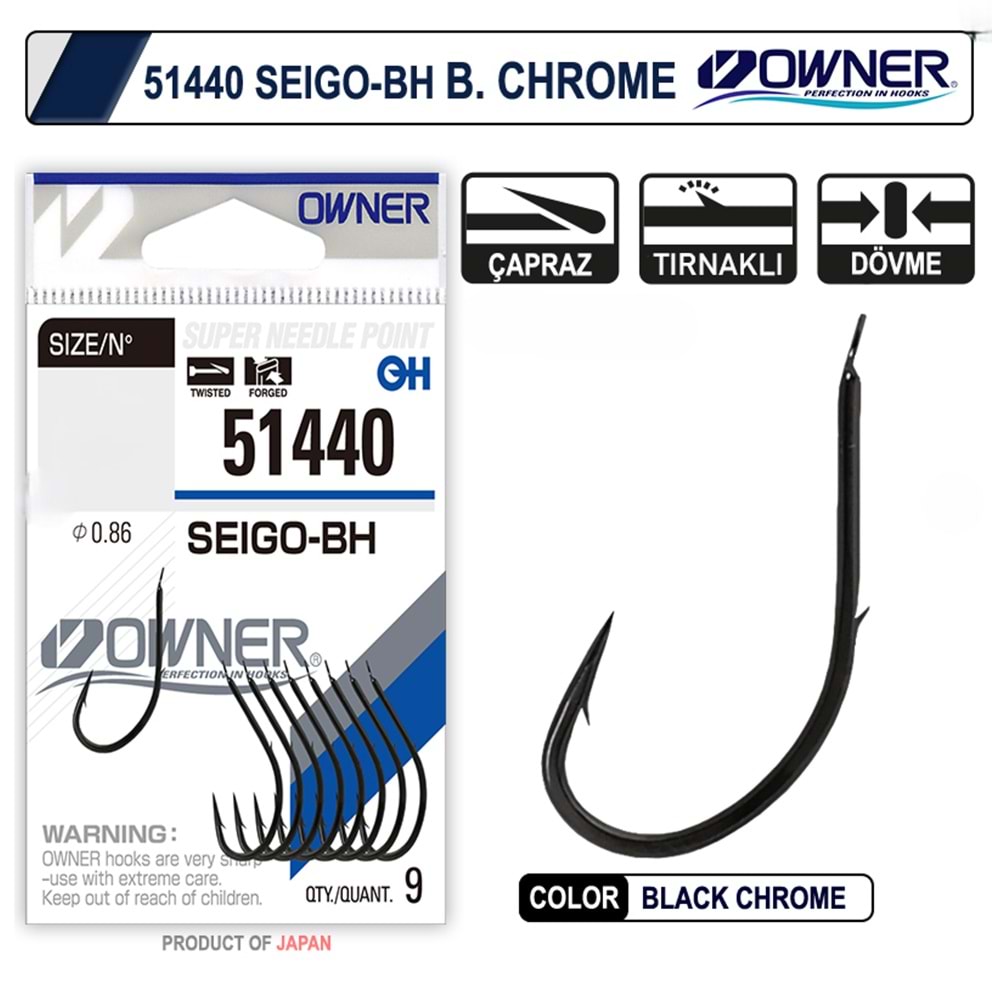 Owner 51440 Seigo-Bh Black Chrome İğne No : 2