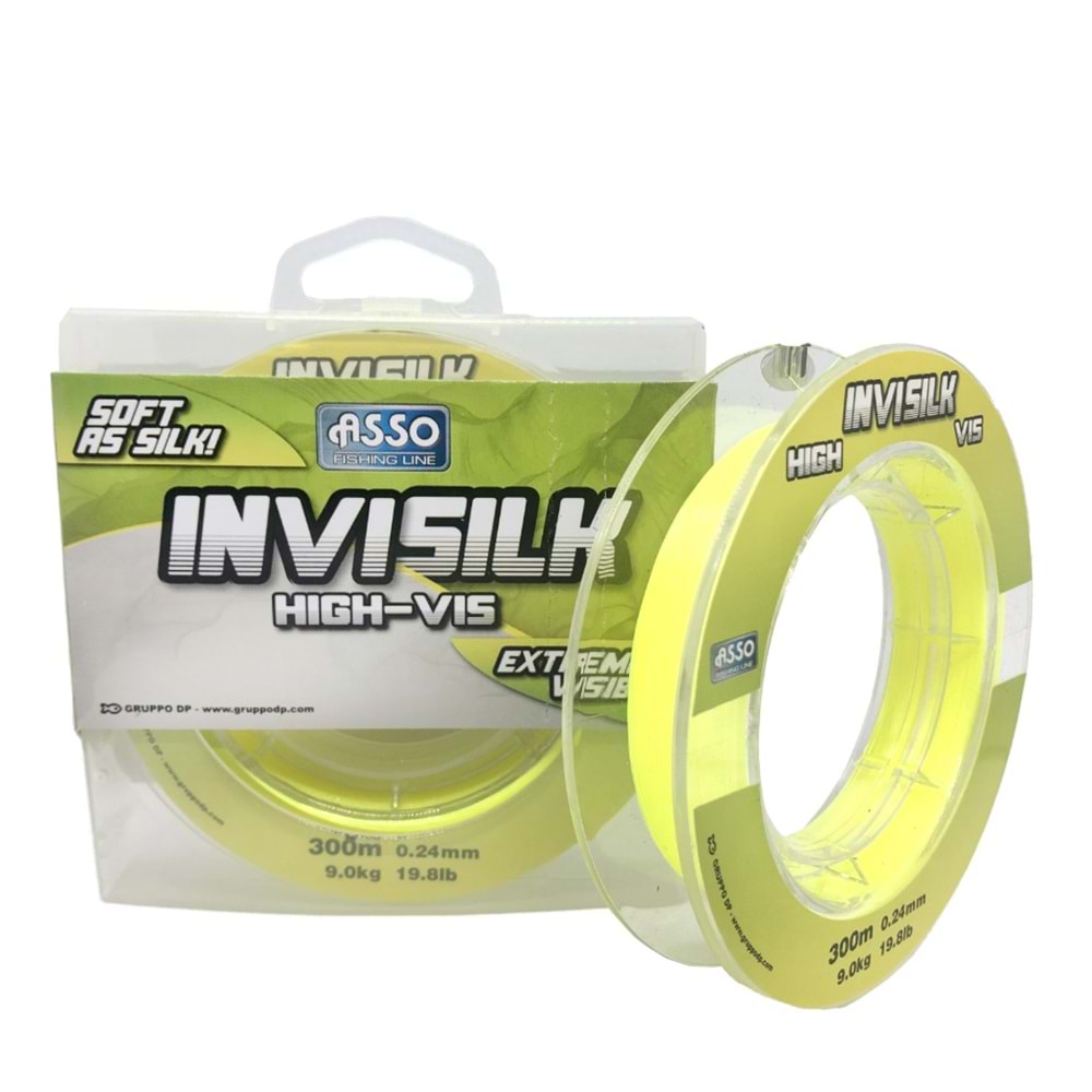 Asso Invisilk 300mt Monofilament Misina Yellow 0.28mm