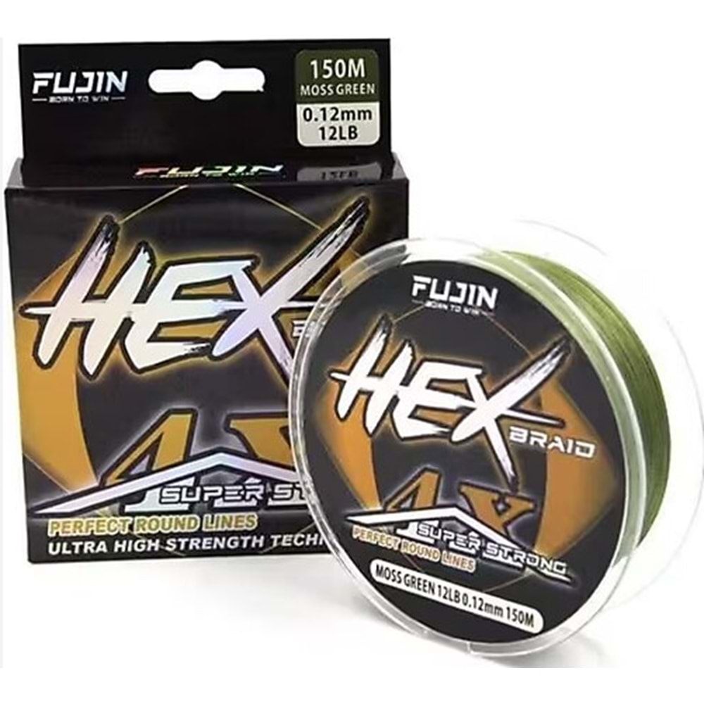 Fujin Hex Braid 4x 150mt Moss Green PE İp Misina 0,08 mm