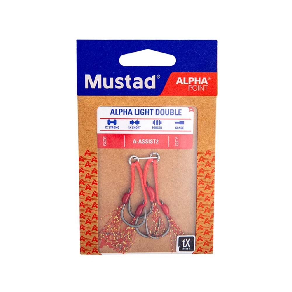 Mustad Alpha Point Alpha Light Double Asist Olta İğnesi A-ASSIST2