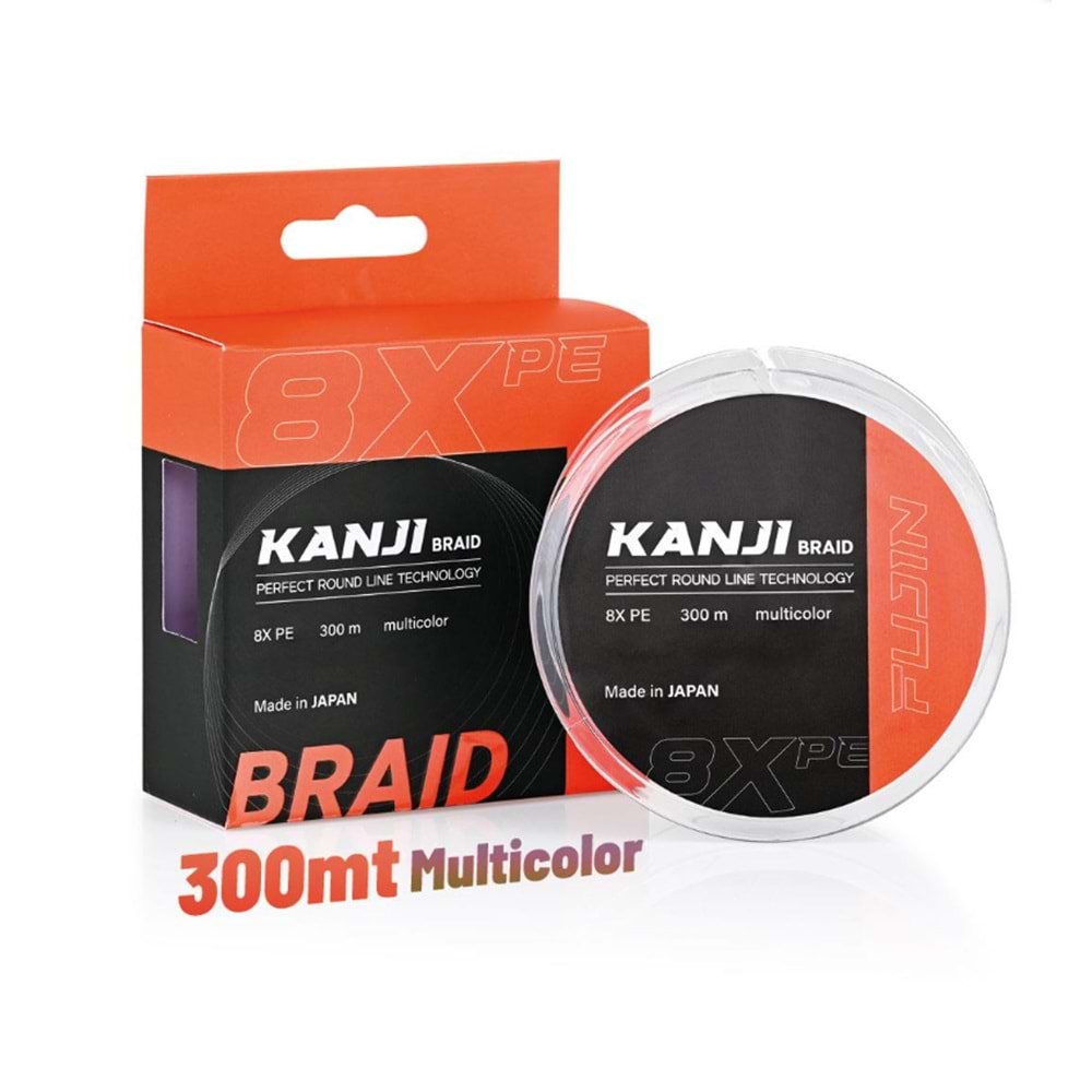 Fujin Kanji 8X 300MT Multi Color Pe Line Multi Color 0.165mm.