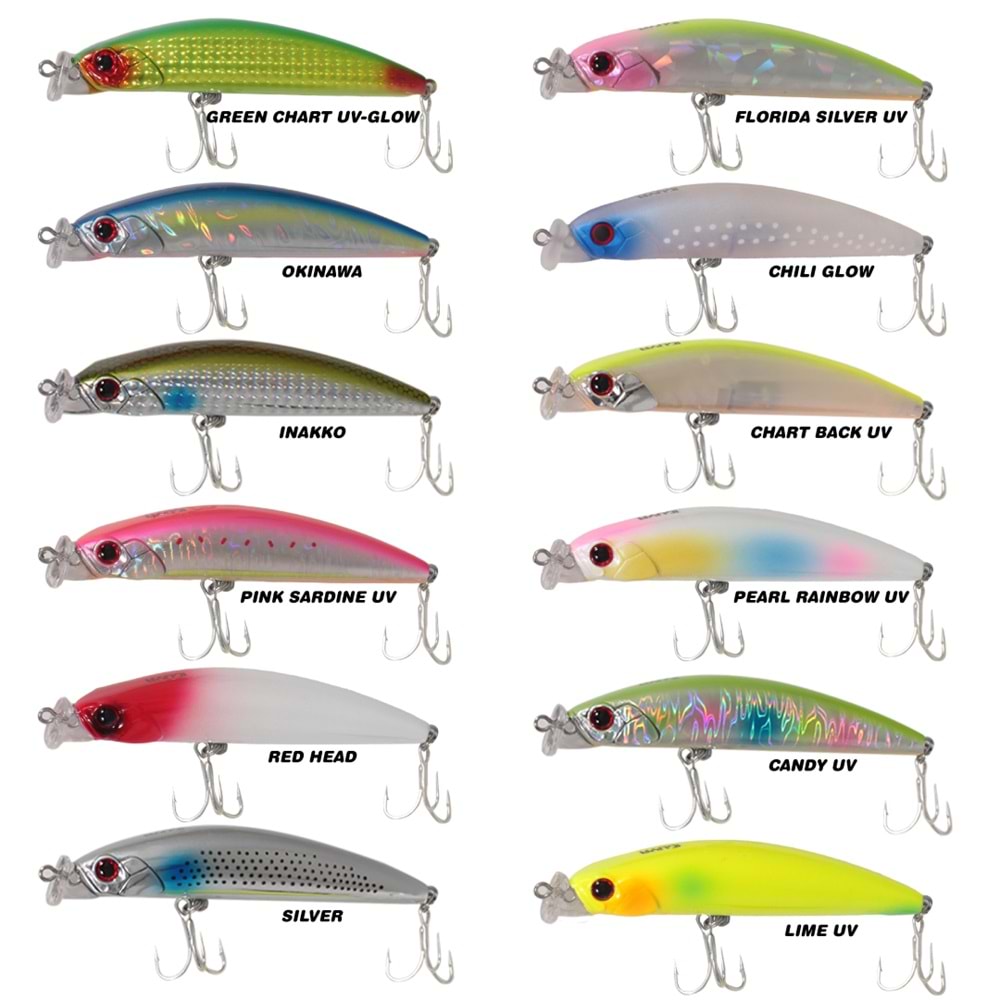 RYUJI KING MULLET FLOATING 9CM 15GR, CHILI GLOW