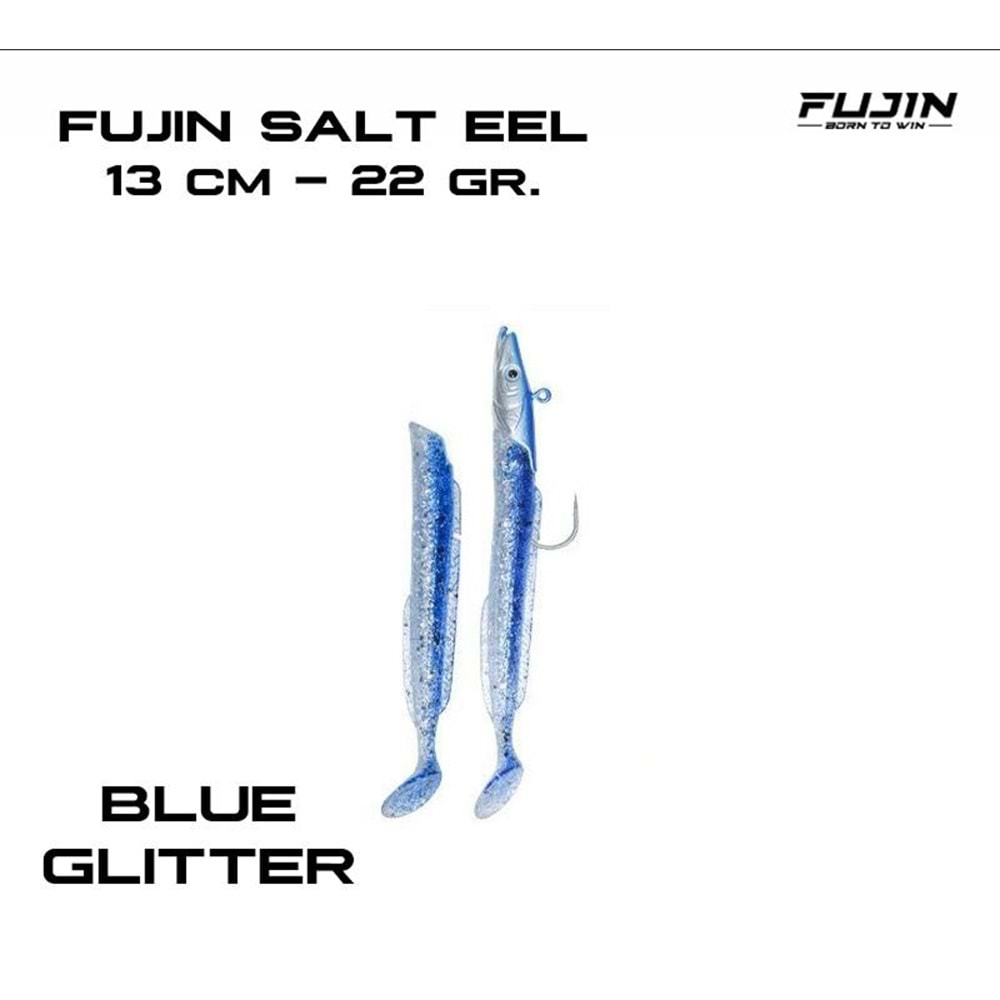 Fujin Salt Eel 13cm 22gr x2 Silikon Yem 021 Color : Blue Glitter