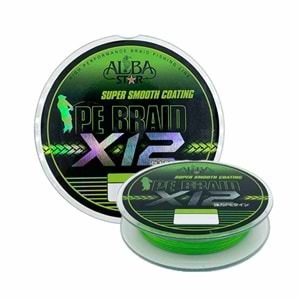Albastar Carrier 12x Pe İp Misina Fluo Green 150 Mt. 0,18mm