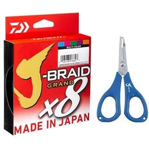 DAIWA J-Braid 8B Multicolor 300m İp Misina Balıkçı Makası HEDİYELİ 0.16mm
