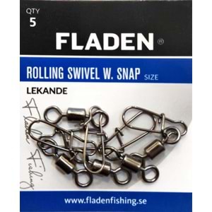Fladen Rolling Swivel W. Snap No : 1/0