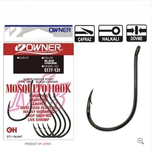 Owner 5177 Mosquıto Hook Black Chrome Sinek İğne No : 6/0