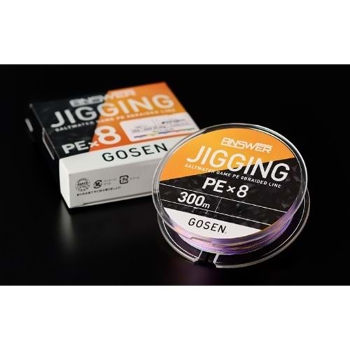 Gosen Jigging Answer PE 8 Örgü 300 Mt. Multi Color İp Misina 1 PE 20LB