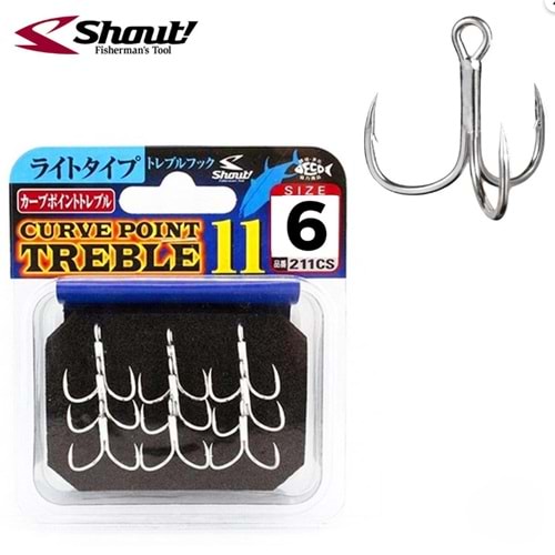 Shout Curve Point 11 Üçlü İğne Silver #6 (9 Adet)