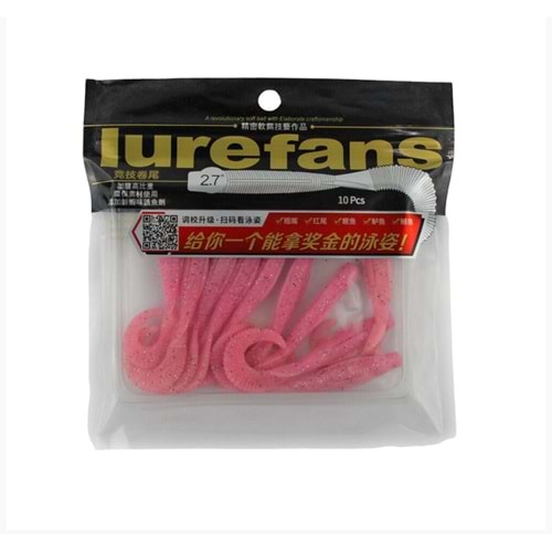 Lurefans Worm Tail 6,8 Cm Color 1# 10 Pcs