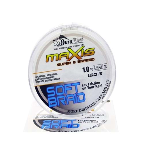 Duraking Maxis S.Soft 8x 150mt İp Misina 1,0 PE 0,16mm