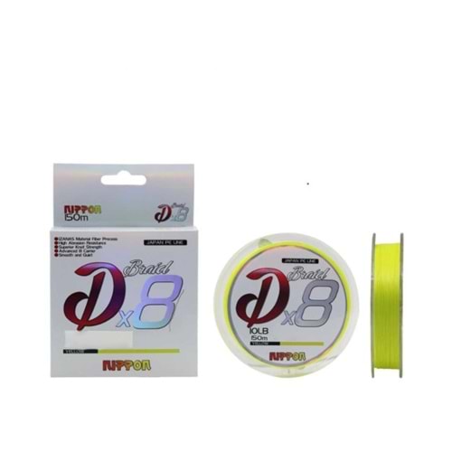 Nippon Japan Dx8 150 Mt İp Misina 8X Yellow 0,10mm